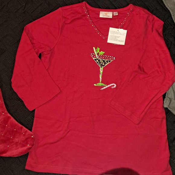 NWT Ready for Gifting! Med Quaker Factory Party Girl t in Gem Stocking - Picture 8 of 12
